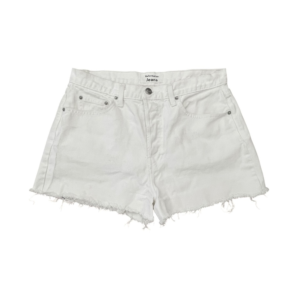 Reformation Dixie High Rise Jean Shorts White